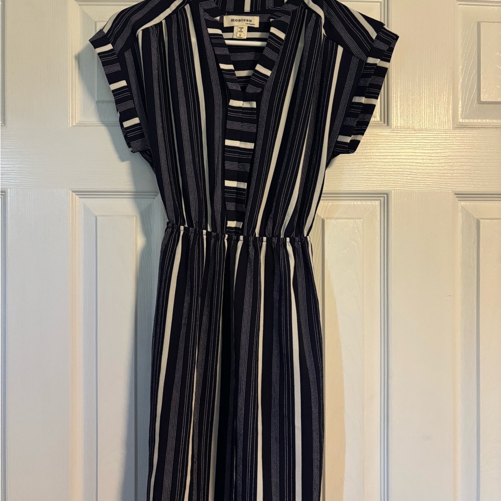 Striped Navy and White Dress